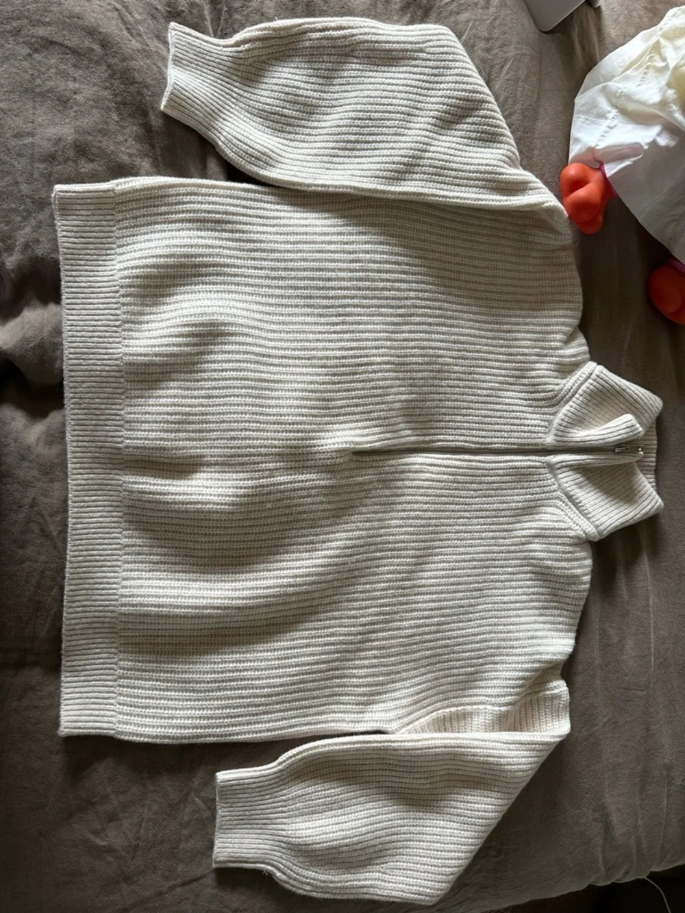 Everlane Half‑Zip Wool Sweater in Light Beige - Picture 2 of 5